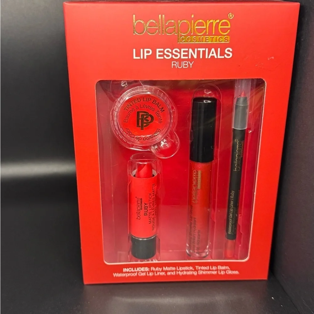 Bellapierre Ruby 5 pc Lip Essentials Set New Retail $50